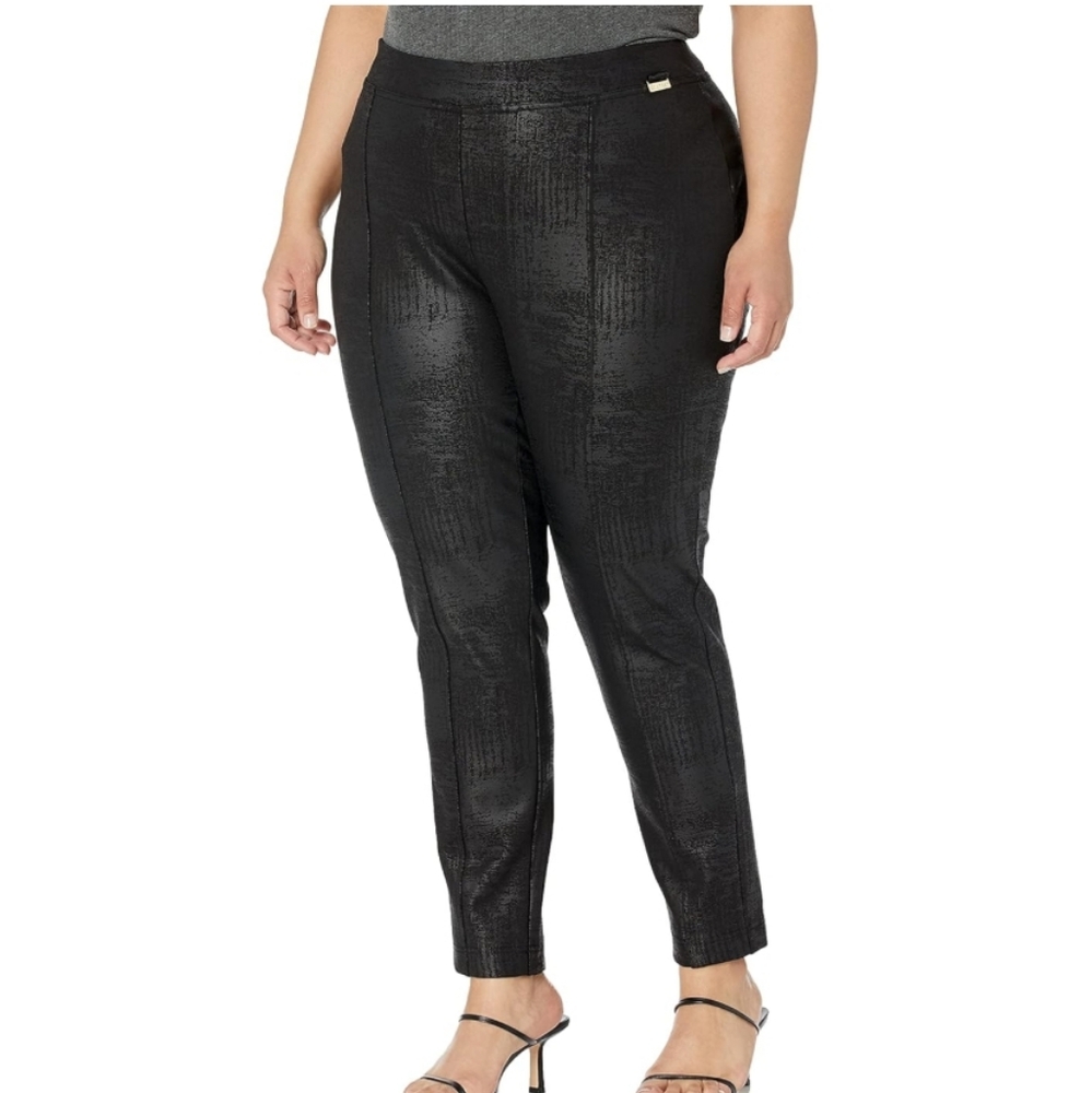 Calvin Klein Size 2X Essential Power Stretch Ponte Black
